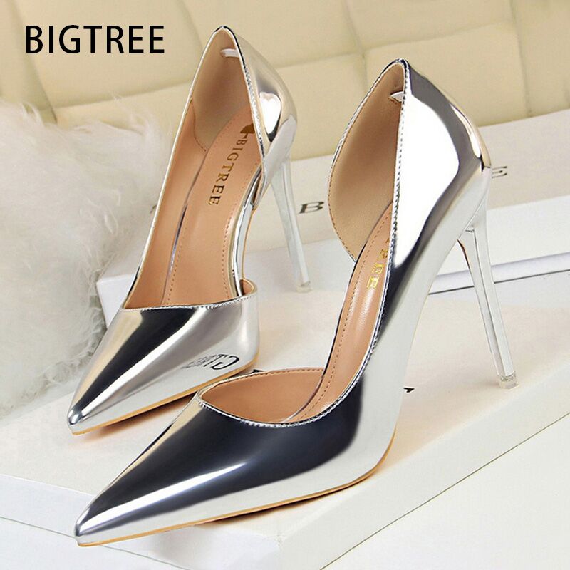 Patent Leather Pump - BIGTREE Shoes Sexy Woman Pumps Patent