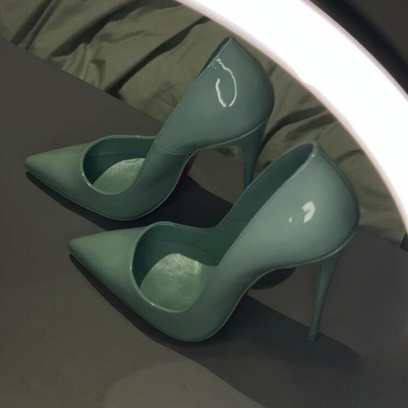 Patent Leather Pump - Blue Green Patent Leather Women Shoes
