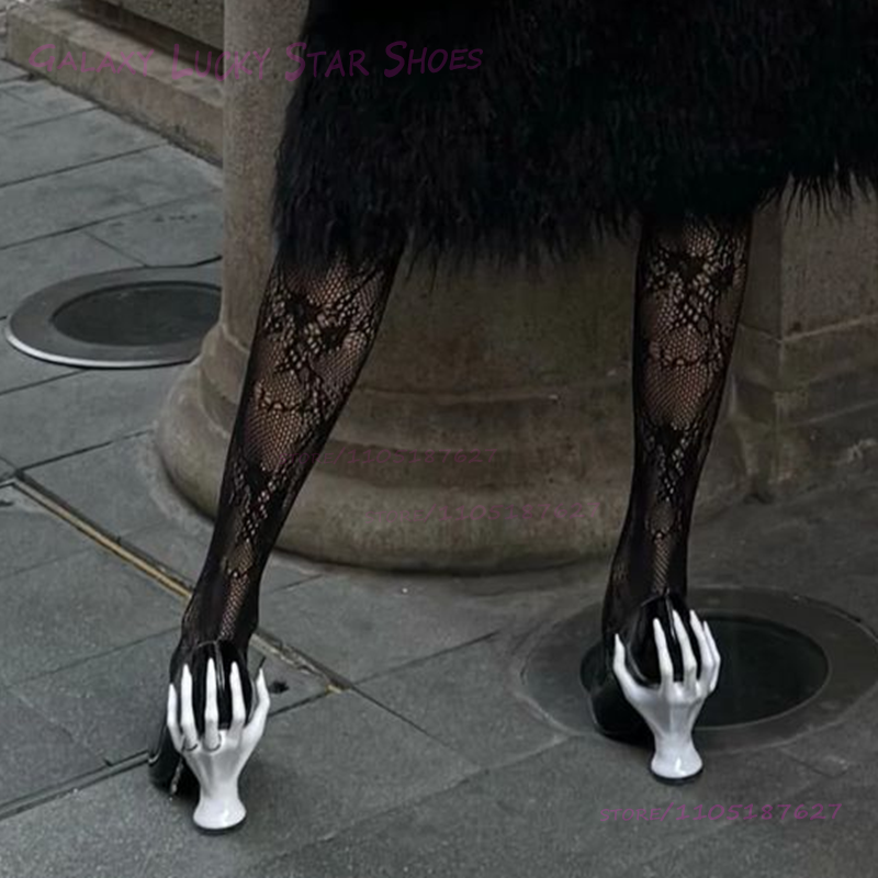 Pink Hand Shaped Strange Heel  - Patent Leather Pump reseña y precio
