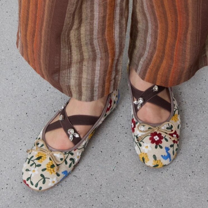 Embroidery Flower Ballet Flats - Ballet Flat Women reseña y precio