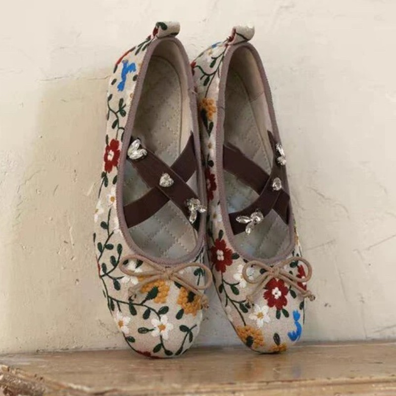 Embroidery Flower Ballet Flats - Ballet Flat Women reseña y precio