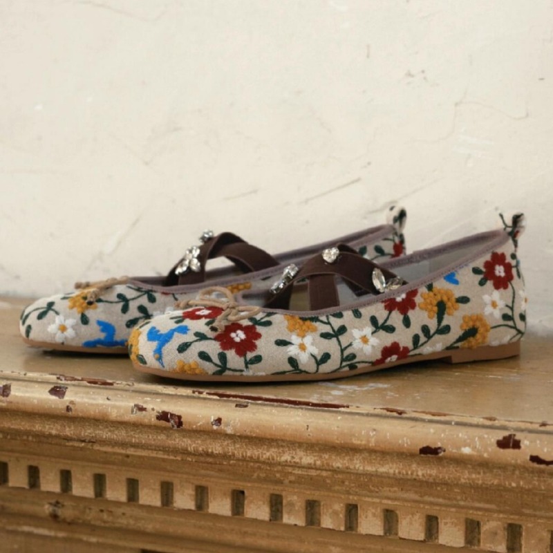 Embroidery Flower Ballet Flats - Ballet Flat Women reseña y precio