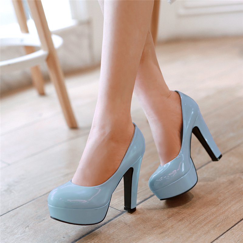 Elegant Women High Heels Platf - Patent Leather Pump reseña y precio