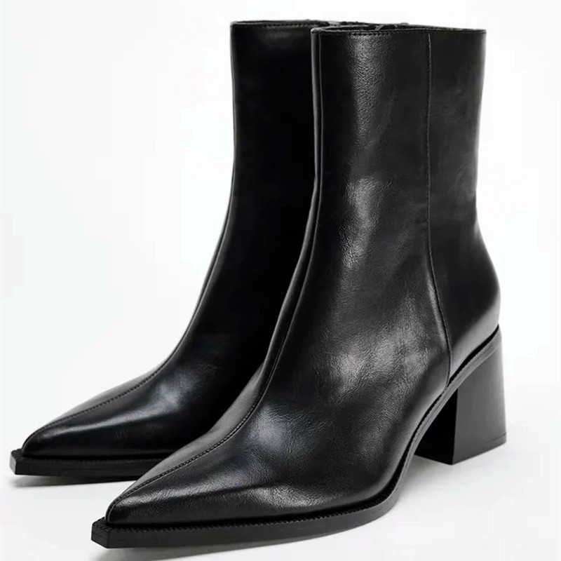 Chunky Heel Soft Leather Chels - Women'S Shoes Chelsea reseña y precio