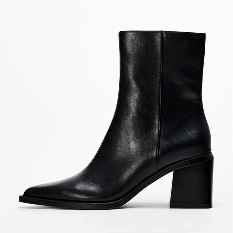 Chunky Heel Soft Leather Chels - Women'S Shoes Chelsea reseña y precio