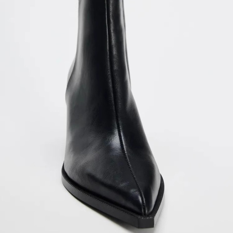 Chunky Heel Soft Leather Chels - Women'S Shoes Chelsea reseña y precio