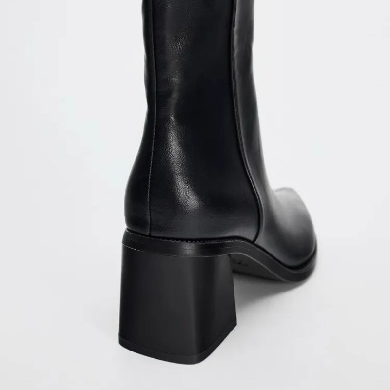 Chunky Heel Soft Leather Chels - Women'S Shoes Chelsea reseña y precio
