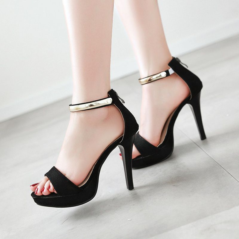 SIMLOVEYO Chic Womens Peep San - Wide Fit Heels reseña y precio
