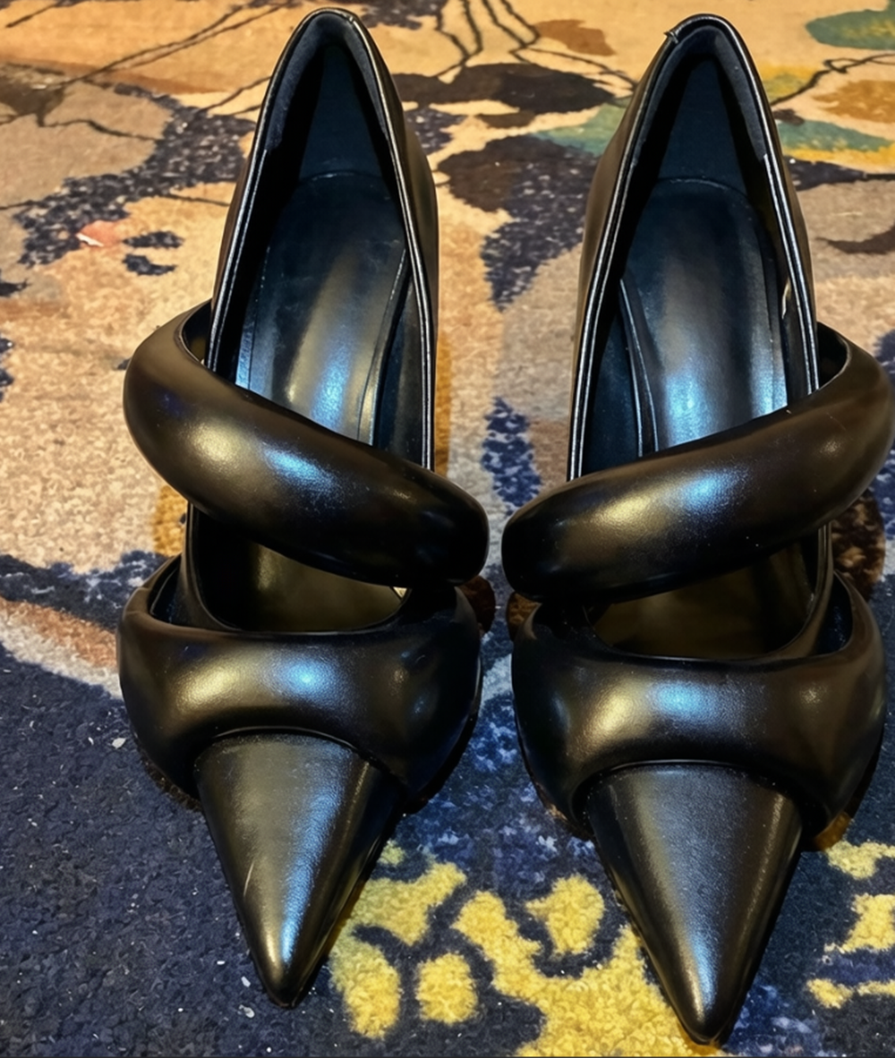 Runway Style Retro Blue Pointe - Wide Fit Heels reseña y precio