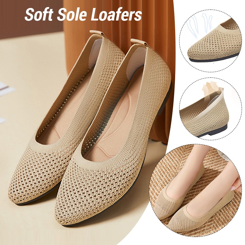 Women Flat Shoes Knitted Loafe - Ballet Flat Women reseña y precio