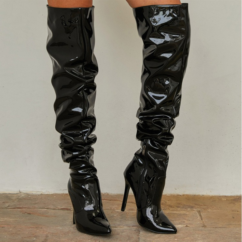Women's Boots Over The Knee Sh - Patent Leather Pump reseña y precio