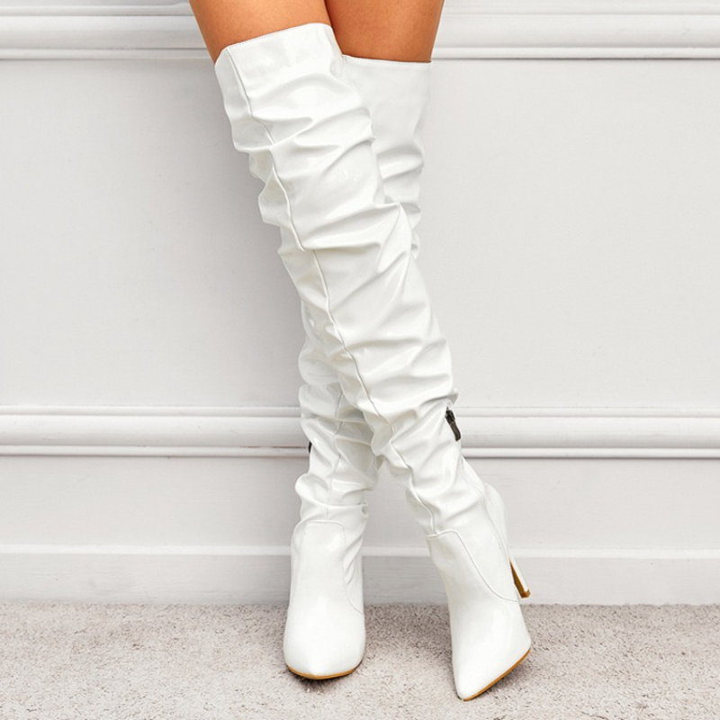 Women's Boots Over The Knee Sh - Patent Leather Pump reseña y precio