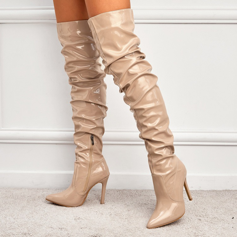 Women's Boots Over The Knee Sh - Patent Leather Pump reseña y precio
