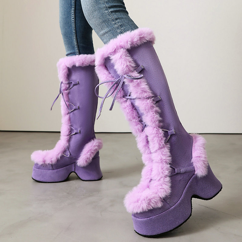 Lolita Style Furry Platform Bo - Women'S Shoes Chelsea reseña y precio