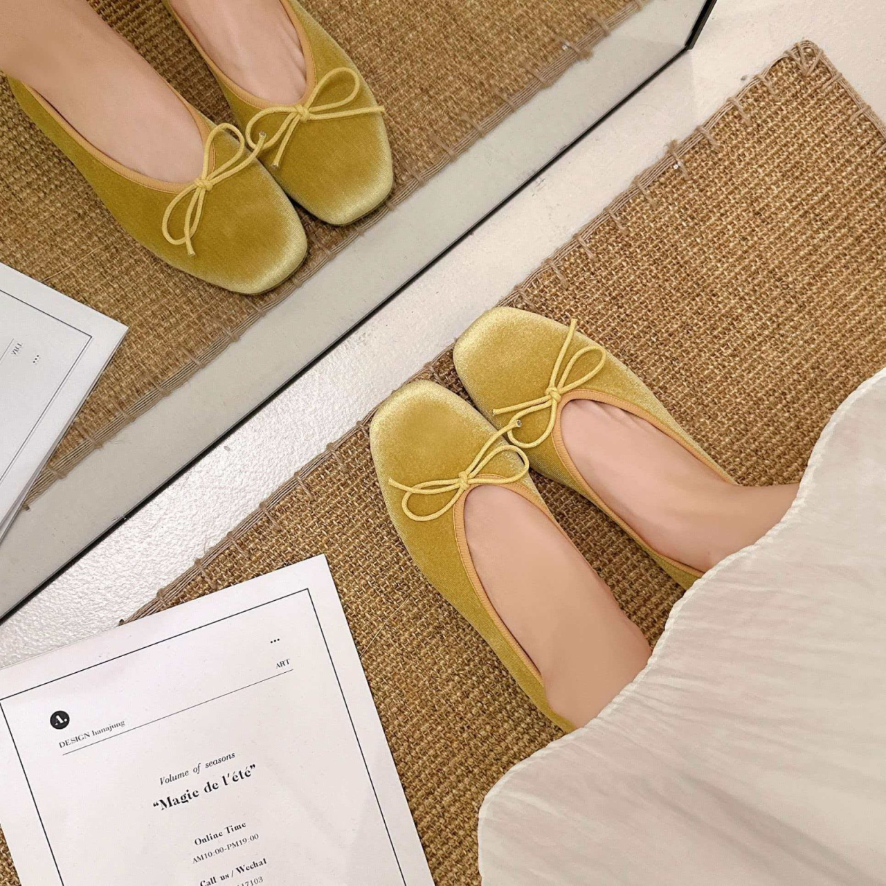 French-style high-end velvet b - Ballet Flat Women reseña y precio
