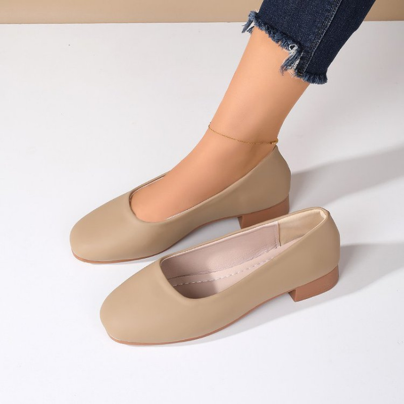 Soft Leather Round Toe Slip-On - Women Shoes With Heels reseña y precio
