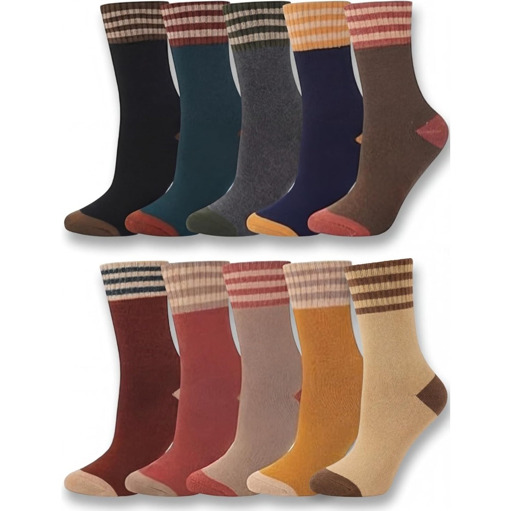 5 Pairs Women Crew Socks Knitt - Women'S Shoes For Crews reseña y precio