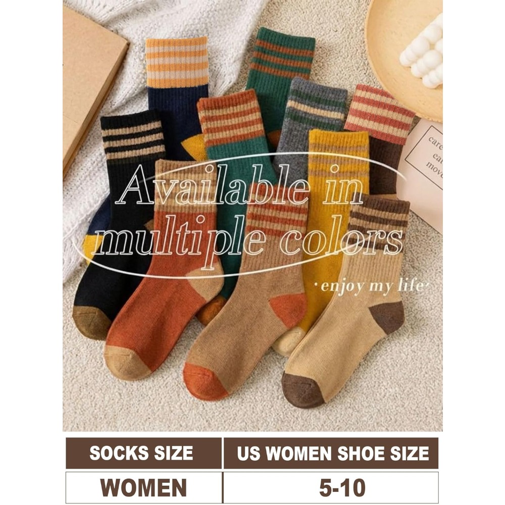 5 Pairs Women Crew Socks Knitt - Women'S Shoes For Crews reseña y precio