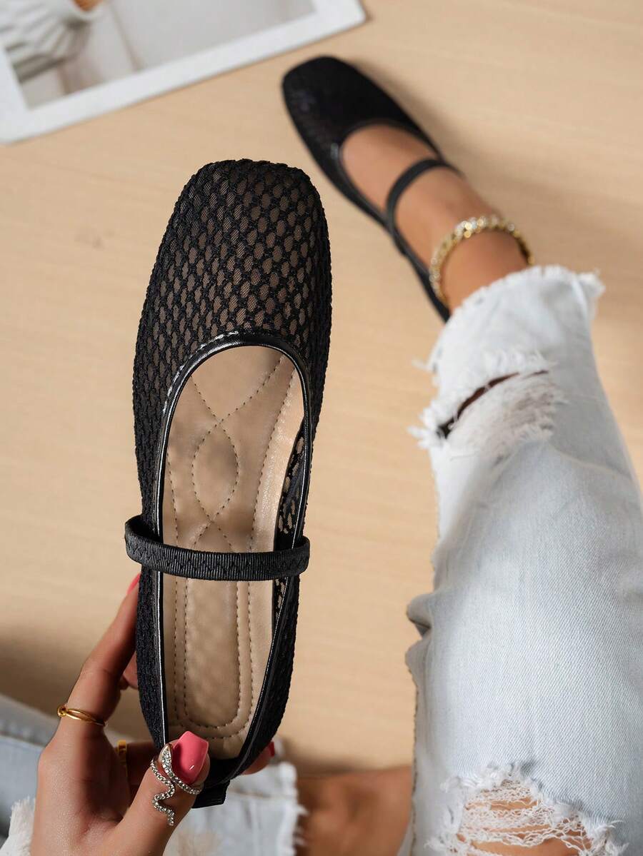 Summer Mesh Hollow Flat Shoes  - Ballet Flat Women reseña y precio