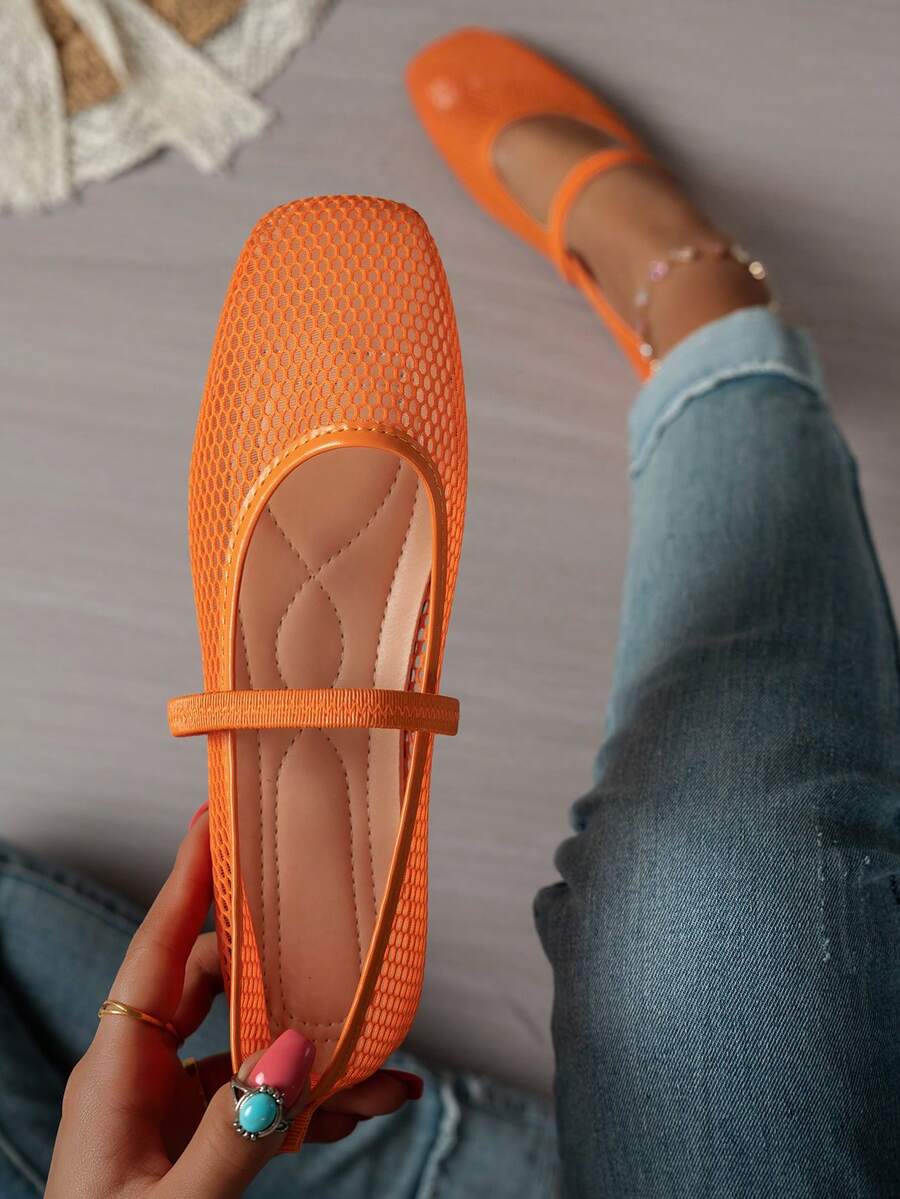 Summer Mesh Hollow Flat Shoes  - Ballet Flat Women reseña y precio