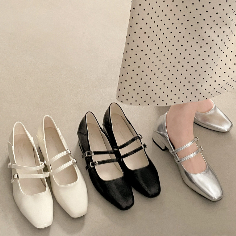 Square Toe Low Heel Women Silv - Women Shoes With Heels reseña y precio