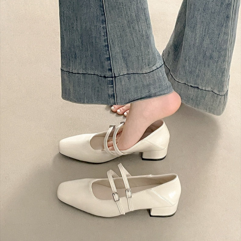 Square Toe Low Heel Women Silv - Women Shoes With Heels reseña y precio