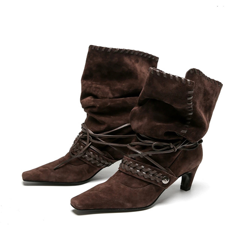 Liyke Autumn Winter Brown Sued - Women'S Shoes Chelsea reseña y precio