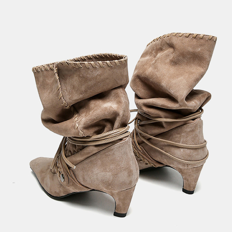 Liyke Autumn Winter Brown Sued - Women'S Shoes Chelsea reseña y precio