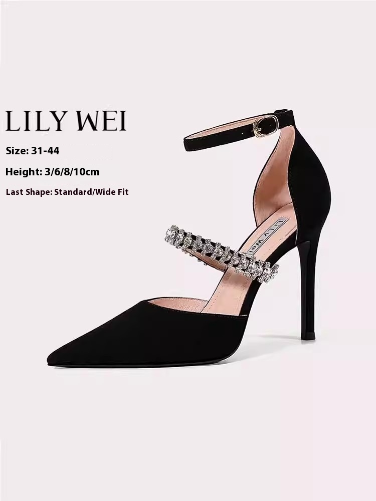Low-heeled thin high-heeled we - Wide Fit Heels reseña y precio