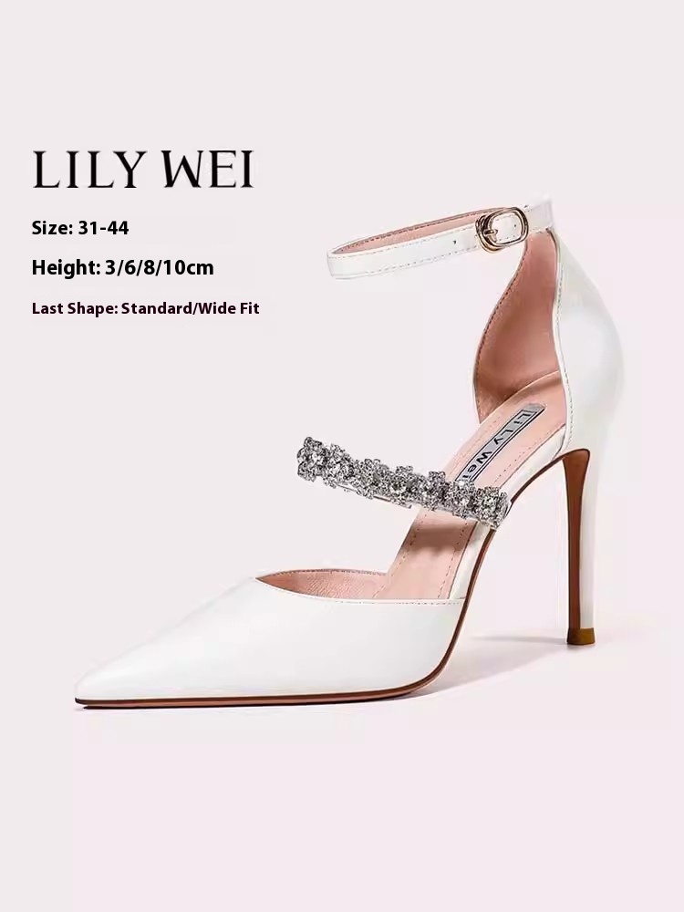 Low-heeled thin high-heeled we - Wide Fit Heels reseña y precio