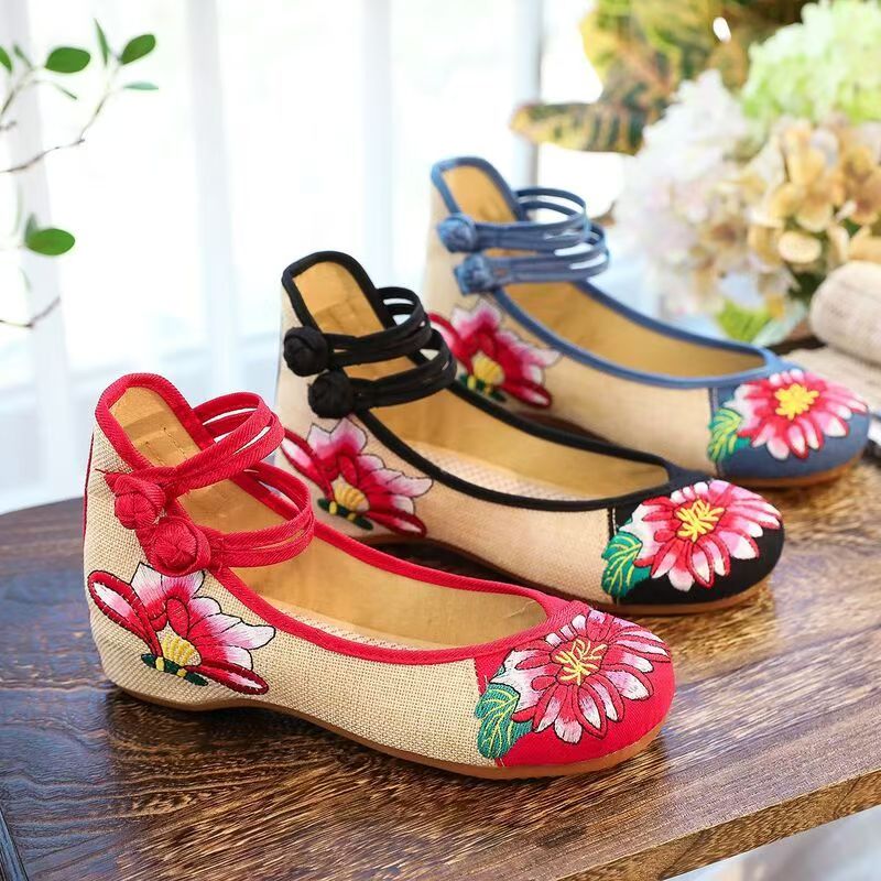 Woman Wedges Embroidered Cloth - Ballet Flat Women reseña y precio