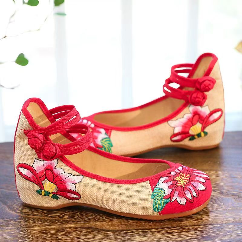 Woman Wedges Embroidered Cloth - Ballet Flat Women reseña y precio