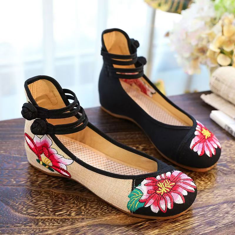 Woman Wedges Embroidered Cloth - Ballet Flat Women reseña y precio