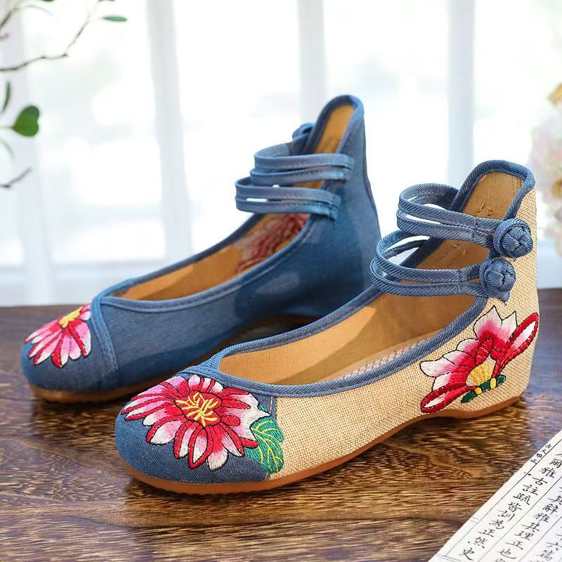 Woman Wedges Embroidered Cloth - Ballet Flat Women reseña y precio