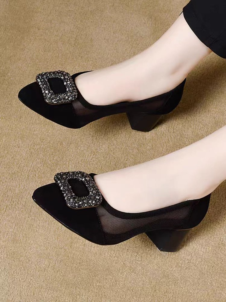 Elegant Pointed Toe Mesh Block - Women Shoes With Heels reseña y precio